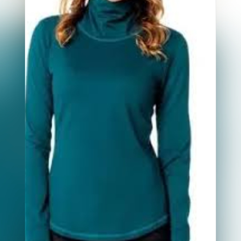 Prana Blue‎ Long Sleeve Crew Neck Tee